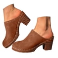 thumbnail image 3 of YLYL Womens Platform Clogs Chunky High Heel Round Toe Slip on Fashion Casual Mules Shoes, 3 of 9