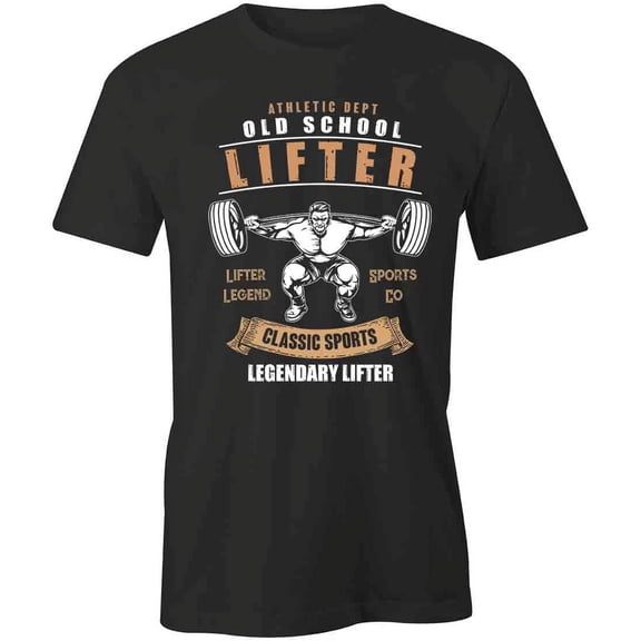 Old School Lifter T-Shirt | Motivational Workout Black Tee Gift