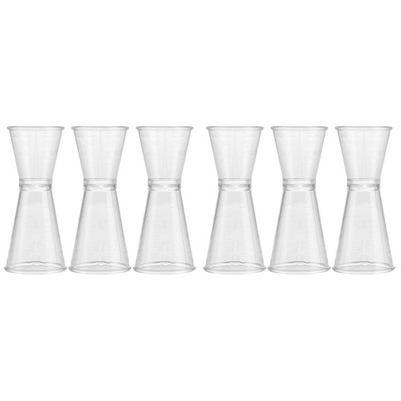6 Pcs Plastic Wine Glasses Bar Utensils Measuring Cups Shot Cocktail Measure Double Jigger Double-ended Ounce