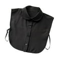 thumbnail image 2 of pitrice Femmes Conception Simple Couleur Unie Faux Col Filles Formelles Fausse Demi-Chemise Décoratif Décollable Revers Accessoire Noir Rond, 2 of 8