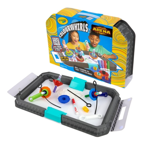 Set Crayola ColourWhirls de Battle Arena con juguete giroscópico para hacer tú mismo