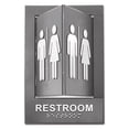 thumbnail image 1 of Advantus 91098 6 x 9 in. Restroom Pop-Out ADA Sign - Tactile Symbol & Braille, Plastic - Gray & White, 1 of 3