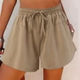 thumbnail image 2 of Sngxgn Women's High Waisted Shorts with Pockets Workout Long Shorts for Women(Brown,XL), 2 of 5