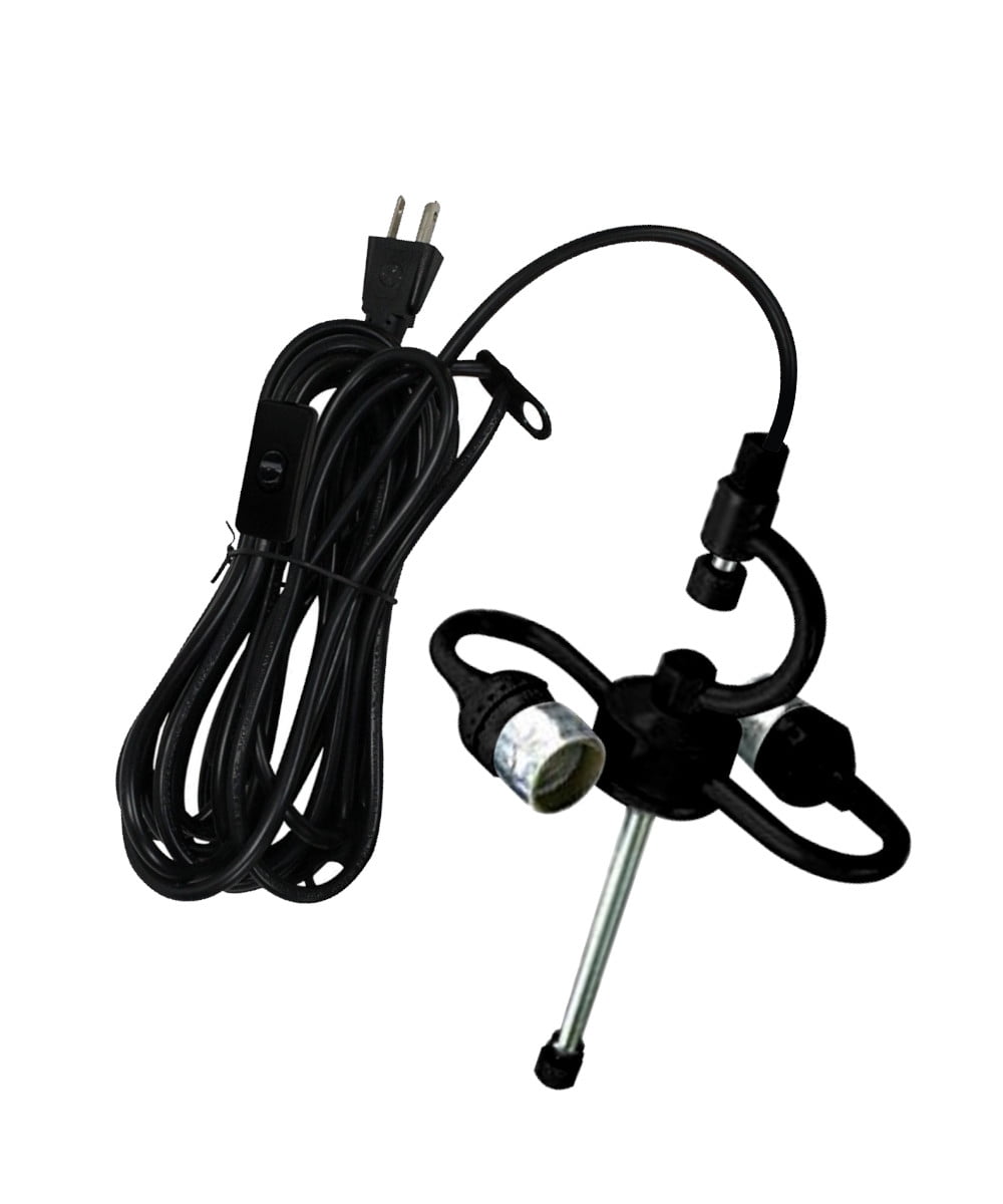 2 Light Swag Conversion Kit Plug-In Ceiling Light Cord, Black