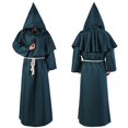 thumbnail image 1 of Disfraz de monje medieval, disfraz de sacerdote mago, disfraz de Halloween, disfraz de cosplay de túnica de muerte, 1 of 5