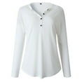 thumbnail image 5 of Lindreshi Sweatshirts for Women Fashion Women Casual Buttoned V-Neck Long-Sleeved Blouse, 5 of 5