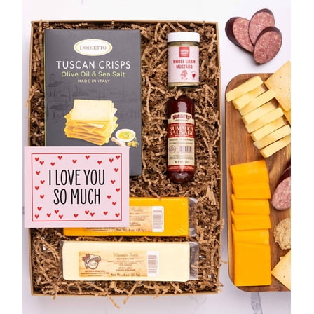From You Flowers - I Love You! Cheese & Meat Gift Box for Birthday, Anniversary, Get Well, Congratulations, Thank You, All Occasions