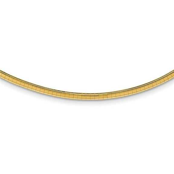 Primal Gold 14 Karat Yellow Gold 3mm Domed Omega Necklace