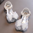 thumbnail image 5 of Otqutp Princess Flower Girls Footwear Fashion Spring and Summer Girls Sandals Party Dress Dance Show Princess Shoes Rhinestone Double Layer Mesh Bowknot Pearl Belt Buckle Shoes, 5 of 6