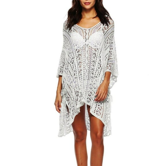 Clearance! Bathing Suit Cover Up for Women - Swimsuit Coverup for Women – Lace Beach Dresses, White, Average