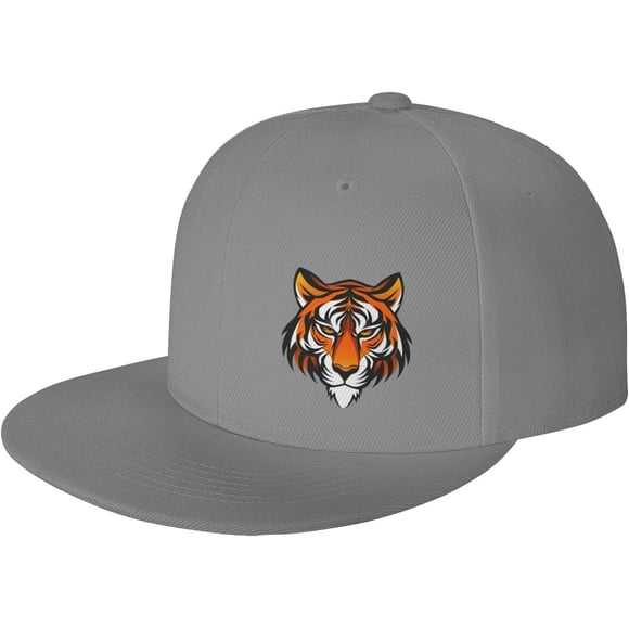 Tiger Face Flat Bill Hats Teens Cool Snapback Baseball Cap Unisex