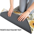 thumbnail image 3 of White Sunflower Leaf Seed Pattern Hot Yoga Mat Towel Non Slip for Hot Yoga - Quick-Drying Yoga Mat Cover with 4 Corner Pockets with Travel Bag - Hot Yoga Towel Non Slip 70"x26", 3 of 6