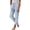 Blue, variant on Pants For Women Ladies Summer Elastic High Waist Solid Color Cotton Linen Wide Leg Loose Pants