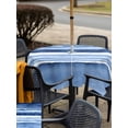 thumbnail image 4 of Outdoor Tablecloth with Umbrella Hole and Zipper, Blue Stripes Square Table Cloth 60x60 Inch Waterproof Tablecloth, Watercolor Retro Ombre Abstract Tie Dye Art Picnic Table Cover for Patio Camping, 4 of 7