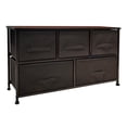 thumbnail image 3 of SuperDeal Retro 5 Drawers Dresser Chest of Drawers MDF Brown, 3 of 8