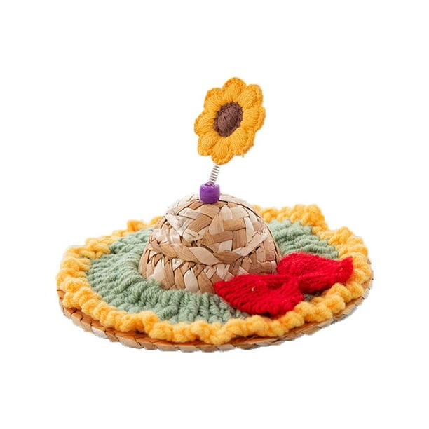 Sombrero De Paja Para Mascotas, Sombreros De Ojo Grande De Girasol Para Cachorros Y Kitt, Gorra Retro De Granjero, Gorra De Sol Para Gatos Y Perros, Sombrero Para Mascotas Advancent AP007659-01