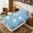 thumbnail image 2 of Manfei Flowers Books Twin Fitted Sheet 2 Pieces,Kawaii Daisy Bedding,1 Fitted Sheet and 1 Pillowcase, 2 of 4