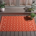 thumbnail image 2 of SAFAVIEH Courtyard Cori Bordered Indoor/Outdoor Area Rug, Terracotta/Light Beige, 2'7" x 5', 2 of 10