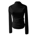 thumbnail image 7 of frariair Feminine Ruffle Sleeve Base Top With Stretchy Fabric Ideal For Professional Settings And Dressy Casual Comfort Black, 7 of 7