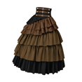 thumbnail image 4 of Falda gótica larga con volantes para mujer, falda steampunk de cintura alta y capas para festival 2XL, 4 of 9
