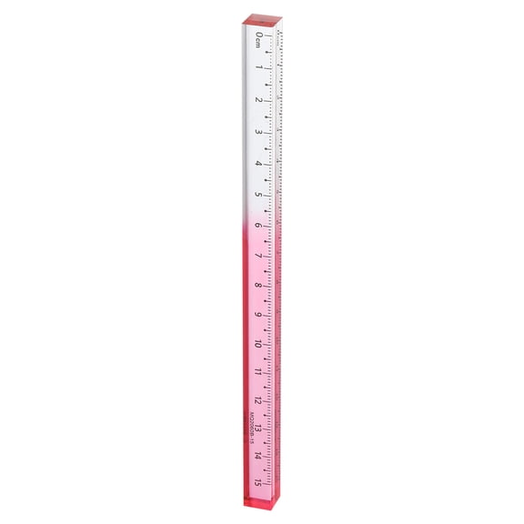 Uxcell Acrylic Clear Straight Rulers 15cm Metric Transparent Gradient Three-Dimensional Plastic Ruler Square Cube Measuring Tool for Classroom Office, Pink