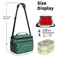 thumbnail image 6 of Green and Blue Argyle Pattern Insulated Lunch Box for Women Men, Medium Leakproof Cooler Bag with Adjustable Strap, 10"x6.7"x8", 6 of 6