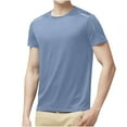 thumbnail image 2 of Vetsdori Slim Shirts for Men Light Blue Pullover Dry fit Casual Plain Round Neck Mens T-Shirts Short Sleeve, 2 of 9