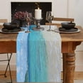 thumbnail image 2 of Amarainy Blue Ocean Table Runner 13x72 inch Long, Coastal Beach Blue White Sea Waves Dreamy Clouds Table Runners Dresser Scarves, Washable Farmhouse Rectangle Table Setting Decor, 2 of 4