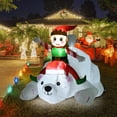 thumbnail image 5 of 6 FT Christmas Inflatables Santa Clause Riding The Polar Bear with Shaking Head Outdoor Decorations Clearance Blow Up Yard Decor with LED Lights for Xmas Holiday Party Indoor Garden Lawn Décor, 5 of 7