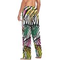 thumbnail image 6 of Men's Pajama Pants with Pockets Sleepwear Lounge Pants Stretch Casual Zebra Colorful Wildlife Animals, 6 of 7