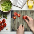 thumbnail image 3 of Rustic Wood Cutting Board, Aged Planks Pattern Vintage Style Composition Carpenter Themed Photography, Decorative Tempered Glass Cutting and Serving Board, in 3 Sizes, by Ambesonne, 3 of 5