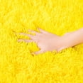 thumbnail image 5 of Round Area Rug Yellow Circle 2.6ft Soft Fluffy Plush Shaggy Furry Carpet Floor Mat for Bedroom Living Room, 5 of 5