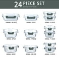 thumbnail image 3 of Glass Food Storage Containers with Lids, 24-Piece Glass Meal Prep Containers Set - Airtight Lunch Containers, Microwave, Oven, Freezer and Dishwasher Friendly, 3 of 7