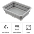 thumbnail image 3 of Set of 2 Multipurpose Wash Bins – 10-Liter Basins for Camping, Parties, or Cleaning – Collapsible Bucket Set by Wakeman (Gray), 3 of 8