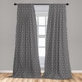 thumbnail image 5 of Ambesonne Geometric Curtains, Medieval Baroque, Pair of 28"x63", Black White, 5 of 5
