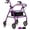 Purple-Floral Covers, variant on Steel Rollator Walker with Seat - Foldable, Narrow, Rolling Senior Walker for Small Spaces - 4 Wheel Lightweight Adult Easy Drive with Underseat Storage, Adjustable Height (Black)