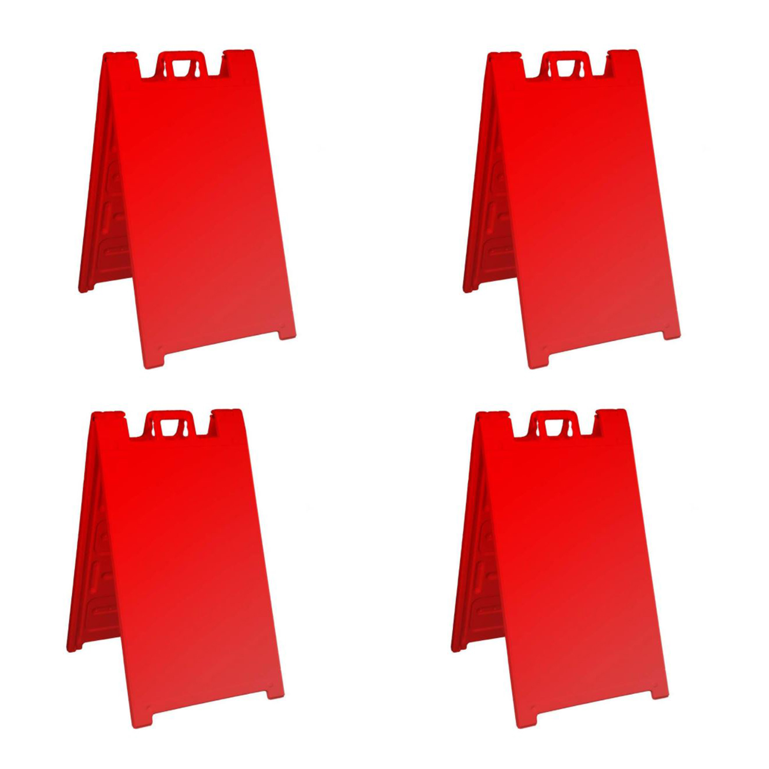 Plasticade Signicade A Frame Plain Portable Folding Sidewalk Sign, Red (4  Pack)