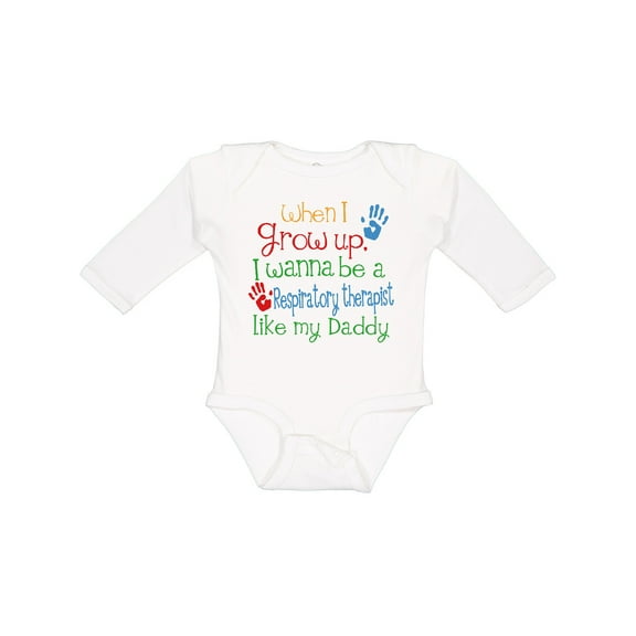 Inktastic Respiratory Therapist like Daddy Boys or Girls Long Sleeve Baby Bodysuit