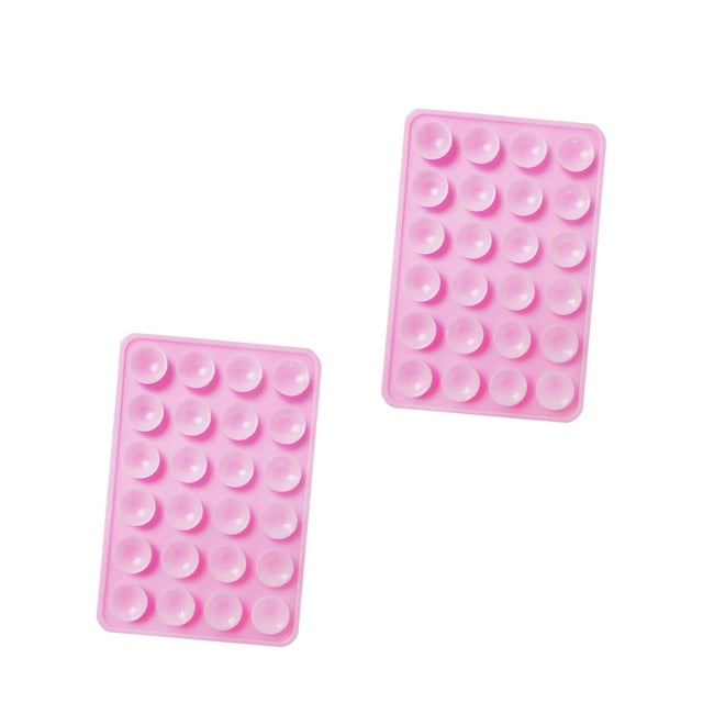 Esquirla 2Pcs Silicone Suction Phone Case Adhesive Mount Bathing Travel Phones Holder Pink