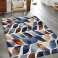 thumbnail image 3 of 3'x5' Area Rugs, Navy Blue Burnt Orange Botanical Indoor Outdoor Area Rug for Living Room Bedroom, Abstract Palm Leaf Washable Bathroom Rugs Kitchen Floor Carpet Mats Home Decor Aesthetic, 3 of 8