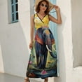 thumbnail image 2 of Colorful Elephant Flower Art Sleeveless Dress Women's Summer Suit Dresses for Women 2025 Luxury Party Dress, 2 of 7