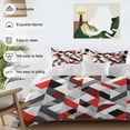 thumbnail image 3 of Abstract Duvet Cover Set Twin Size, Red Black Geometric Modern Design 4 Piece Soft Microfiber Bedding Set with 1 Duvet Cover, 1 Flat Sheet, 2 Pillowcases, 3 of 9