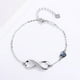 thumbnail image 4 of Pulsera de plata de ley S925 con diseño de amor y viento ilimitado, joyería de piedras de cristal en forma de corazón, joyería de moda, pulsera, 4 of 5
