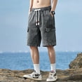 thumbnail image 5 of New men's workwear denim shorts, loose and trendy American retro youth summer capris casual denim shorts, 5 of 25