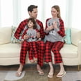 thumbnail image 5 of Matching Family Christmas Pajamas Women Men Plaid Deer Sleepwear Elk Clothes Pjs, 5 of 6