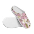 thumbnail image 3 of Lsque Lilies Flowers Pattern Womens Comfort Cotton on Scuff With Memory Foam and Anti-skid Sole Slipper-46/47, 3 of 7