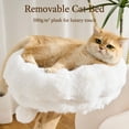 thumbnail image 3 of HITTITE Natural Solid Wood Cat Tree Tower with Scratching Post, 32 Inches Tall Modern Cat Tower with Cozy Bed and Platforms, Luxury Real Branch Cat Tree for Indoor Cats Large Adult, White., 3 of 9