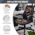 thumbnail image 5 of FKELYI Stretchable Office Chair Cover Splatter Rooster Print Gaming Chair Slipcover Washable Anti-Dust Rotating Chair Protector Covers for Armrest Chair Home Office Decor, Large, 5 of 6