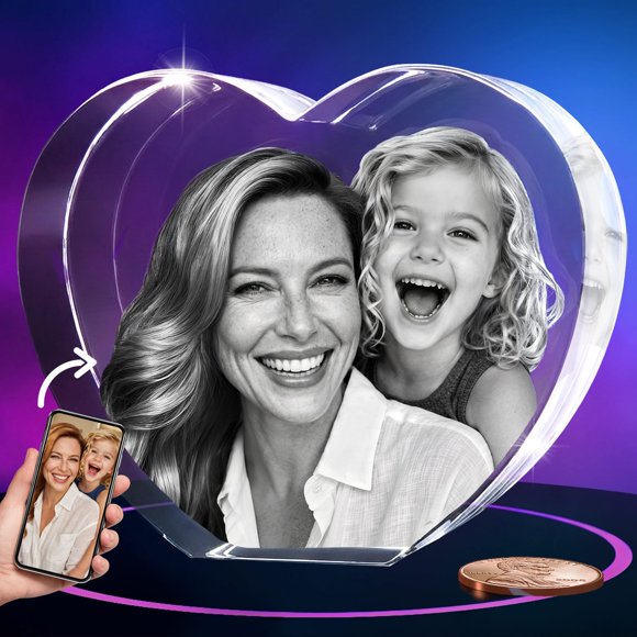 Regalo personalizado 3D de Crystal Photo ArtPix para mamá, mujer o esposa