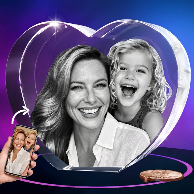 Regalo personalizado 3D de Crystal Photo ArtPix para mamá, mujer o esposa